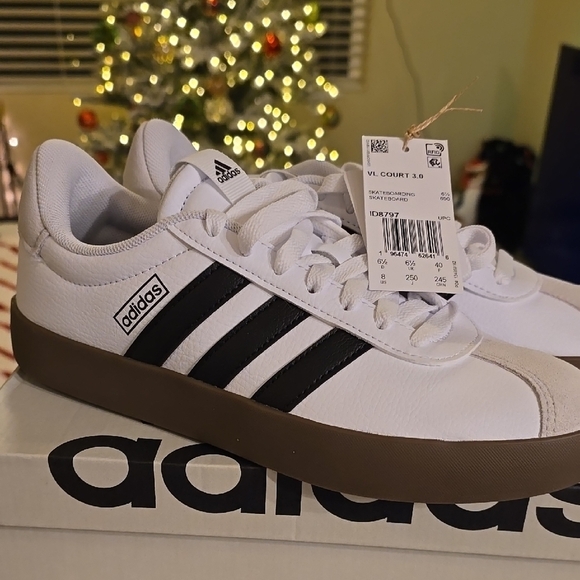 adidas Other - Adidas Men's White and Black VL Court 2.0 Shoes Mens Size 6 Or Womens 8